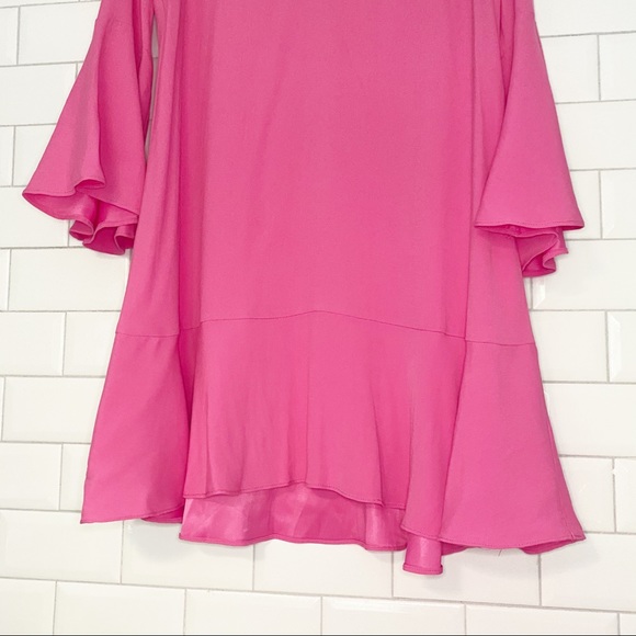 Anthro HD in Paris Bell Sleeve Shift Dress Pink 0 - Picture 3 of 13